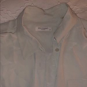 Pale blue sleeveless silk equipment tank top